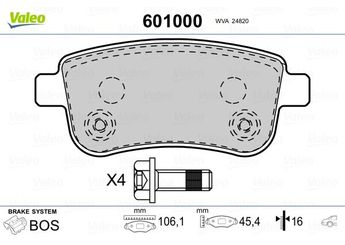 Fren Disk Balata Arka VALEO 601000  440601416R 440603558R 440603734R 440604694R