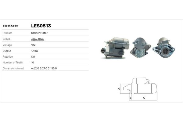 Marş Dinamosu  Land Rover Range Rover Sport (01.2005->)  LUCAS ELEKTRIK LES0513