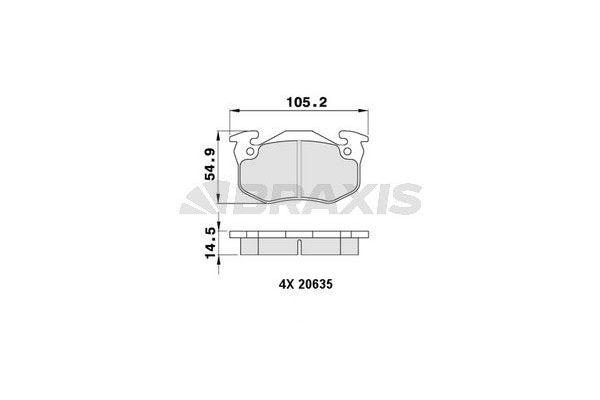 Fren Disk Balata Ön Renault R 5 (B/C40)(1985->)  BRAXIS AA0037