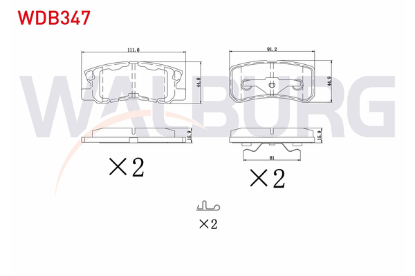 Fren Disk Balata Arka Mitsubishi Lancer Sportback/ 5 Kapı (CX0)(10.2008->)  WALBURG WDB347