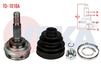 Aks Kafası Ön Dış Sağ veya Sol VEKA TO-1010A  4341010150 4341012020 4341012021 4341012050 4341012060 4341012080 4341012130 4341012191 4341012260 4341012420 4341016050 4341016060 4341016080 4341016090 4341020444 4342010150 4342012020 4342012021 4342012030 4342012060 4342012090 4342012250 4342016050 4342016060 4342016080 4342016090 43410-10150 43410-12020 43410-12021 43410-12050 43410-12060 43410-12080 43410-12130 43410-16050 43410-16060 43410-16080 4342012080 43420-12080 43420-16050 43420-16080 43420-16090