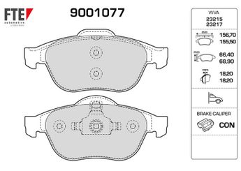 Fren Disk Balata Ön FTE 9001077  7701208183 410600012R 410607690R 7701206598 7701209808 8660004594 86 60 004 594 8671016178 86 71 016 178