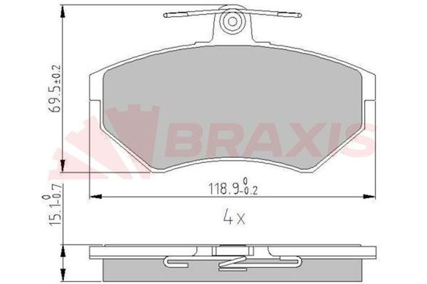 Fren Disk Balata Ön Volkswagen Polo III Classic (6V2)(10.1995->2002)  BRAXIS AA0616