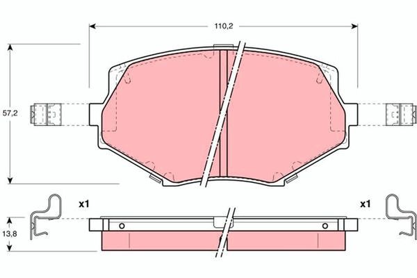 Fren Disk Balata Ön Mazda MX-5 (NA)(09.1989->)  TRW GDB3103