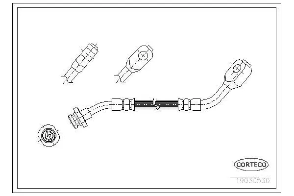 Fren Hortumu Ön Sağ veya Sol Nissan Pickup (D21)(09.1985->)  OSSCA 00609