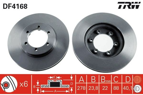 Fren Disk Ayna Ön Sağ ve Sol TRW DF4168