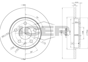 Fren Disk Ayna Arka Sağ ve Sol AYD 51159  8E0615601M 8E0 615 601 M