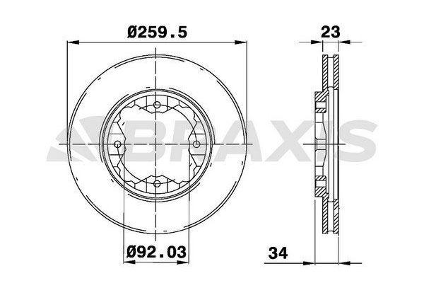 Fren Disk Ayna Ön Sağ ve Sol Honda Accord (CB/CC)(10.1989->)  BRAXIS AE0423