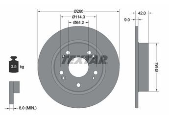 Fren Disk Ayna Arka Sağ ve Sol BOSCH 0 986 479 U85  986479U85 42510SMGE20 42510SNAA00 42510SNAA01 42510SNEA00 42510TR3A00