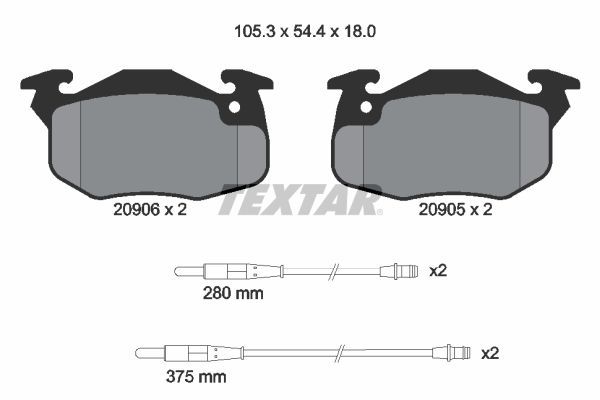 Fren Disk Balata Ön Peugeot 306 3/5 Kapı (S1)(01.1993->05.1996)  TEXTAR 2090604