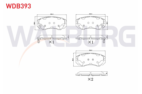 Fren Disk Balata Ön Kia Magentis (MS)(2001->)  WALBURG WDB393