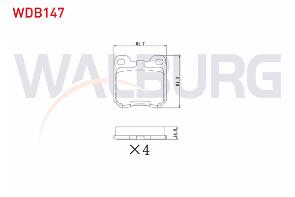 Fren Disk Balata Arka Saab 900 5 Kapı (1994->)  WALBURG WDB147