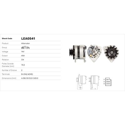 Alternatör  LUCAS ELEKTRIK LEA0541