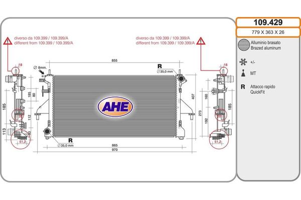 Su Radyatörü  Fiat Ducato Luxusbus Panorama 35 (04.2009->)  OPTIMUM 1350A346