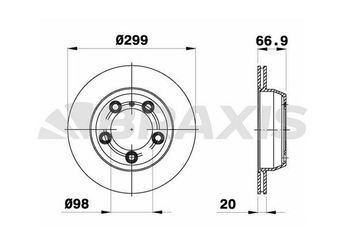 Fren Disk Ayna Arka Sağ ve Sol BRAXIS AE0678  98735240101
