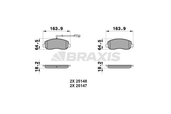 Fren Disk Balata Ön Nissan NV400 Kombi (X62)(2011->)  BRAXIS AB0199