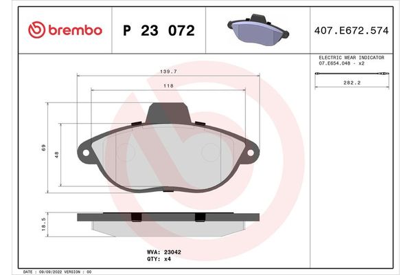 Fren Disk Balata Ön BREMBO P 23 072