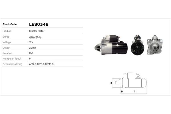 Marş Dinamosu  LUCAS ELEKTRIK LES0348