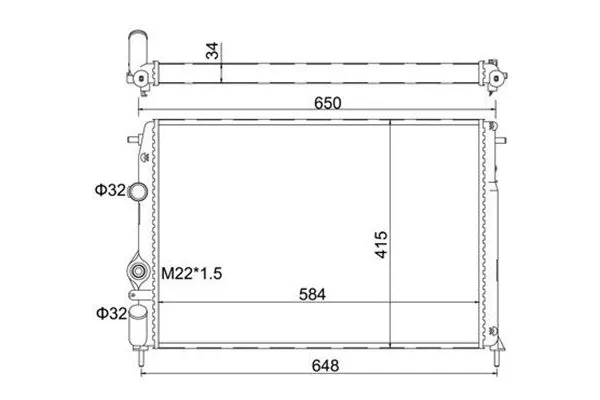 Su Radyatörü  Fiat Ducato Maxi P.Van, Yüksek Tavan 40 (09.2006->)  MAGNETI MARELLI 359000300890