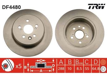 Fren Disk Ayna Arka Sağ ve Sol TRW DF4480  4243120430 42431-20430