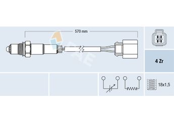 Oksijen (Lambda) Sensörü  FAE 77289  MD182691 MD-182691 MD183145 MD-183145 MD183399 MD-183399 MD185334 MD-185334 MD300080 MD-300080 MD348512 MD-348512 MR514374 MR-514374 MR560393 MR-560393 MD198529 MD-198529 PW811631 SG171 SG-171