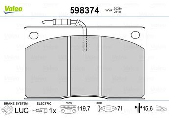 Fren Disk Balata Ön VALEO 598374  7701349255 5001000478 7701203071