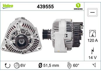 Alternatör  VALEO 439555  A0091548802 91541202 0091541202 91544402 0091544402 91548802 0091548802 A0091541202 A0091543602 A0091543702 A0091544402 A0091548202