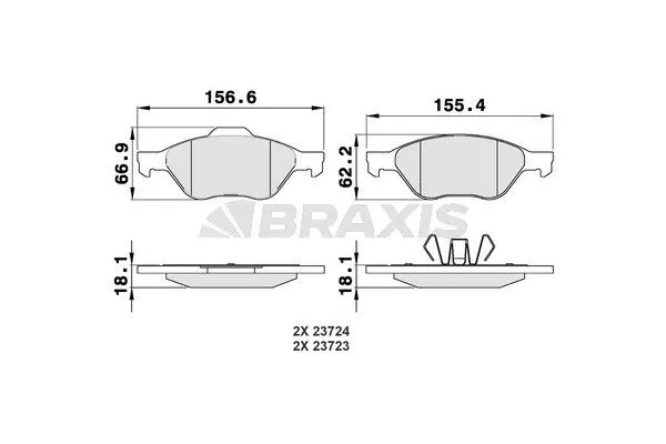Fren Disk Balata Ön Ford Kuga (CBS)(2013->)  BRAXIS AA0010