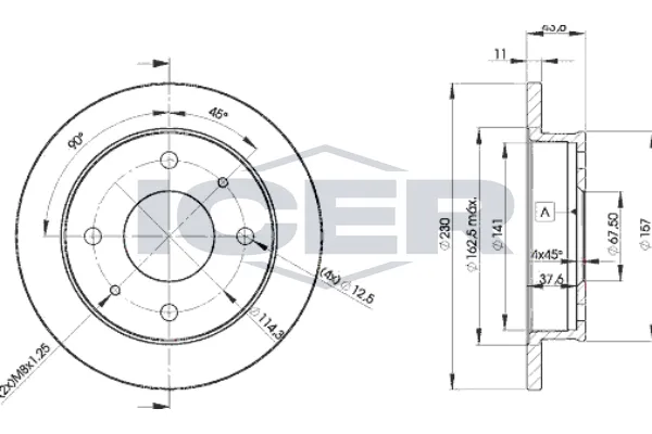 Fren Disk Ayna Ön Sağ ve Sol RECOVER 5794