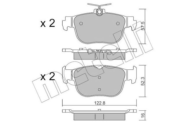 Fren Disk Balata Arka Volkswagen Caddy Cargo (SBA/SBH)(09.2020->)  METELLI 22-1281-0