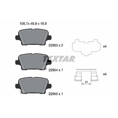 Fren Disk Balata Arka Opel Insignia B Grand Sport (2017->)  TEXTAR 2295301
