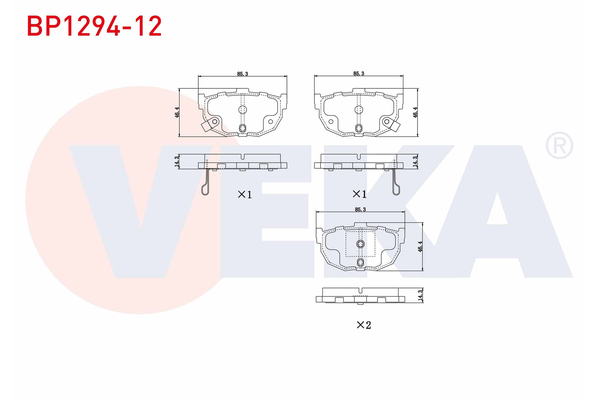 Fren Disk Balata Arka Hyundai Lantra Sedan (RD)(1996->)  VEKA BP1294-12