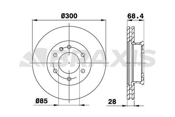 Fren Disk Ayna Ön Sağ ve Sol Mercedes Sprinter II P.Van (01.2006->)  BRAXIS AD0109