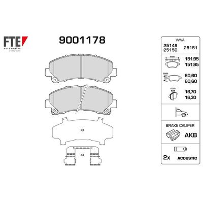 Fren Disk Balata Ön Isuzu D-Max (2017->)  FTE 9001178