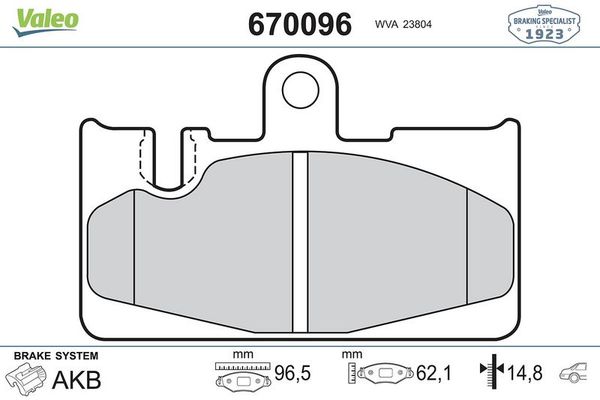 Fren Disk Balata Arka Lexus LS 430 (UCF30)(2001->)  VALEO 670096
