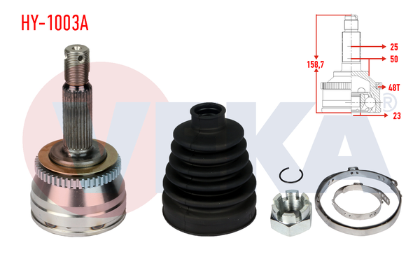 Aks Kafası Ön Dış Sağ veya Sol Hyundai Getz (TB)(2002->)  VEKA HY-1003A
