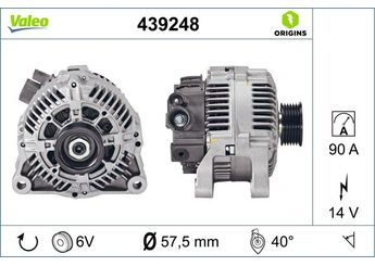 Alternatör  VALEO 439248  57052A 57052C 57054R 57052B 5705-2B 5705-2C 57054V 5705-4V 57054X 5705-4X 5705FV 5705-FV 5705FX 5705-FX 71716608 71716609 71718905 9622410480 9622410580 9642880480 57054U 5705-4U 57054W 5705-4W 96237272 9623727280 9623727380 9623727880 96357727 9635772780 9635772880 96428803