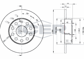 Fren Disk Ayna Arka Sağ ve Sol GOODYEAR 103192  1K0615601L 1K0 615 601 L 1K0615601AC 1K0 615 601 AC 1K0615601AJ 1K0 615 601 AJ