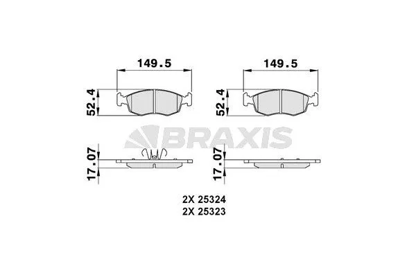 Fren Disk Balata Ön Fiat Panda (319)(2022->)  BRAXIS AB0135