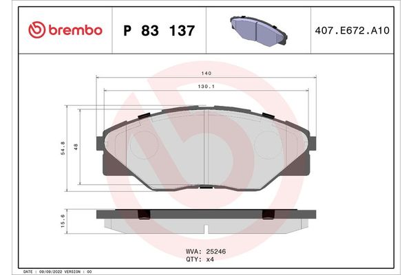 Fren Disk Balata Ön BREMBO P 83 137