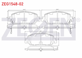 Fren Disk Balata Ön ZEGEN ZEG1548-02   45022T2GA00 45022T2MT00 45022T3VA00 45022-T2G-A00