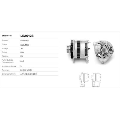 Alternatör  LUCAS ELEKTRIK LEA0128