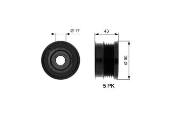 Alternatör Kasnağı  GATES OAP7062  335721 77363565 1204376 93172295 12786853