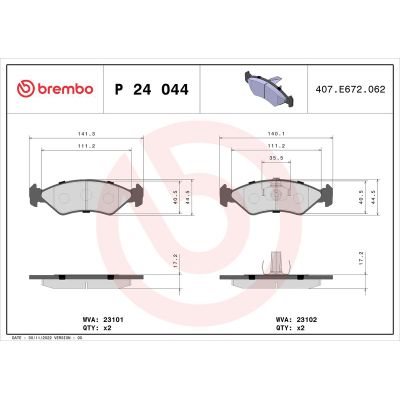 Fren Disk Balata Ön BREMBO P 24 044