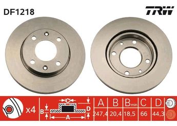 Fren Disk Ayna Ön Sağ ve Sol TRW DF1218  95669225 91517694 91 517 694 424690 4246 90 4246A6 4246 A6