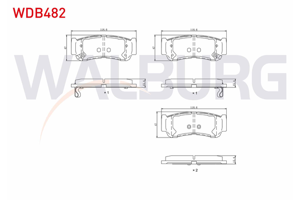Fren Disk Balata Arka Hyundai Santa Fe (CM)(2006->)  WALBURG WDB482