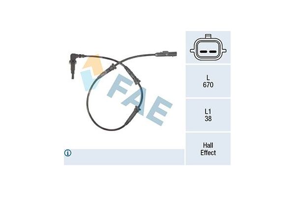 Abs Sensörü Ön veya Arka Sağ veya Sol Dacia Dokker Express Van (11.2012->)  FAE 78314