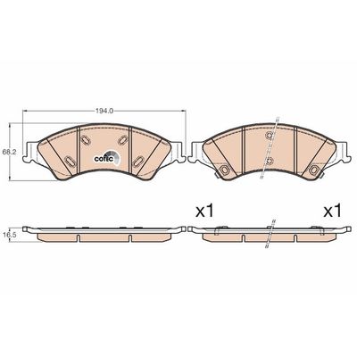Fren Disk Balata Ön Ford Ranger (TKE)(2011->)  TRW GDB2005