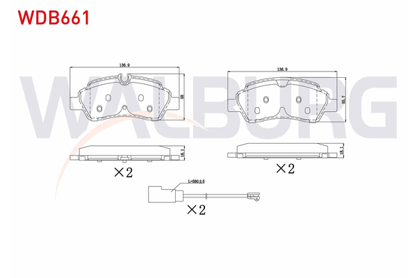 Fren Disk Balata Arka WALBURG WDB661