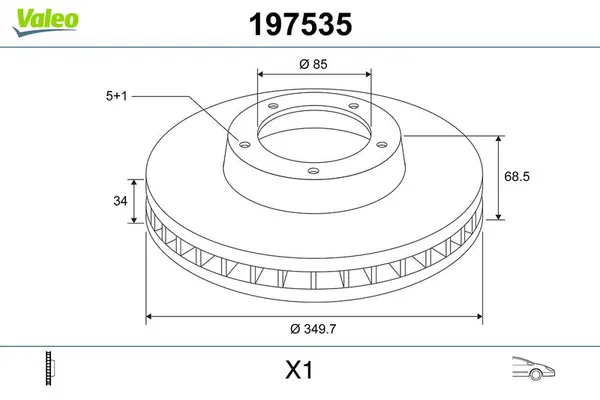 Fren Disk Ayna Ön Sol Audi Q7 (4L)(03.2006->)  VALEO 197535